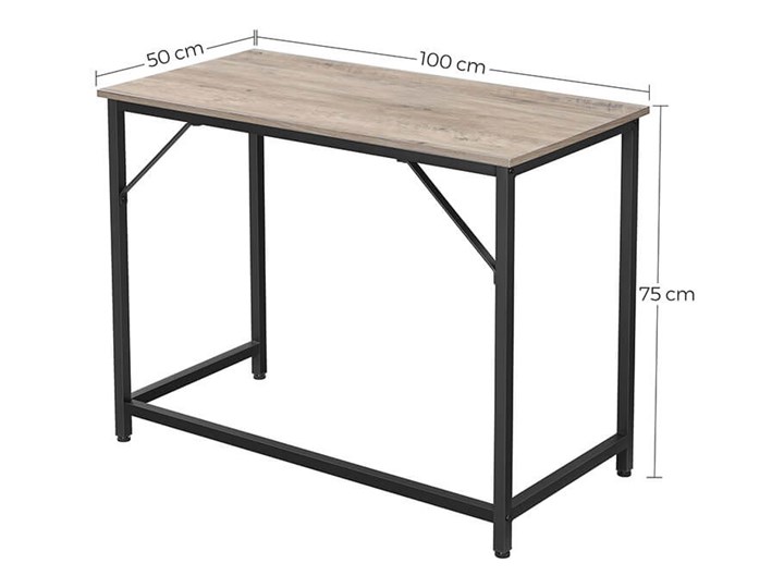 Bettso Eleganckie biurko w stylu industrialnym Szerokość 100 cm Drewno Głębokość 50 cm Metal Kategoria Biurka