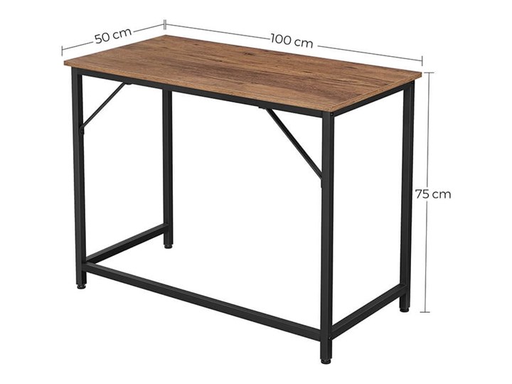 Bettso Eleganckie biurko w stylu industrialnym Głębokość 50 cm Drewno Metal Szerokość 100 cm Kategoria Biurka Styl Nowoczesny