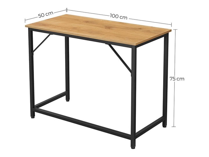 Bettso Eleganckie biurko w stylu industrialnym Głębokość 50 cm Szerokość 100 cm Metal Drewno Kategoria Biurka