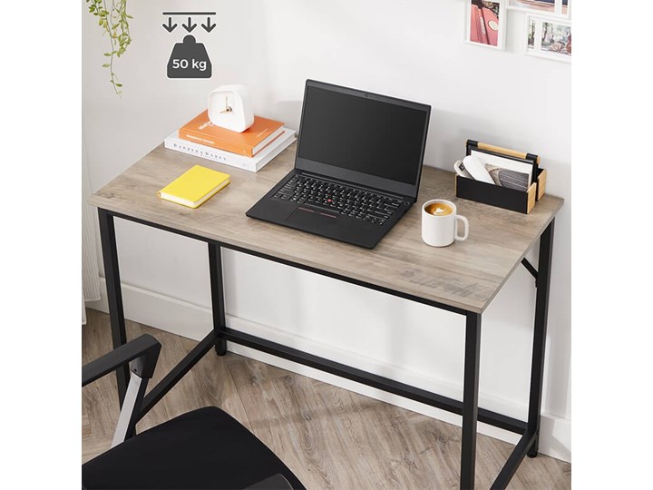 Bettso Eleganckie biurko w stylu industrialnym Szerokość 100 cm Głębokość 50 cm Kategoria Biurka Metal Drewno Styl Nowoczesny