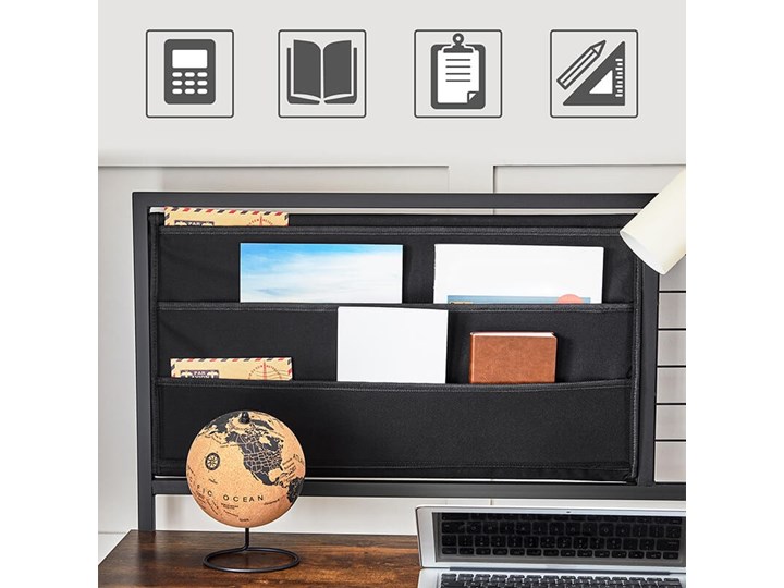 Bettso Industrialne biurko z przybornikiem / Rustic brown Drewno Metal Głębokość 60 cm Kolor Brązowy