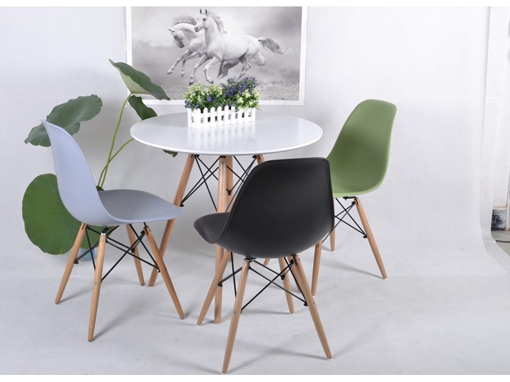 Zestaw stół okrągły Milano Paris 80cm + krzesła Enzo Kolor Biały Pomieszczenie Salon