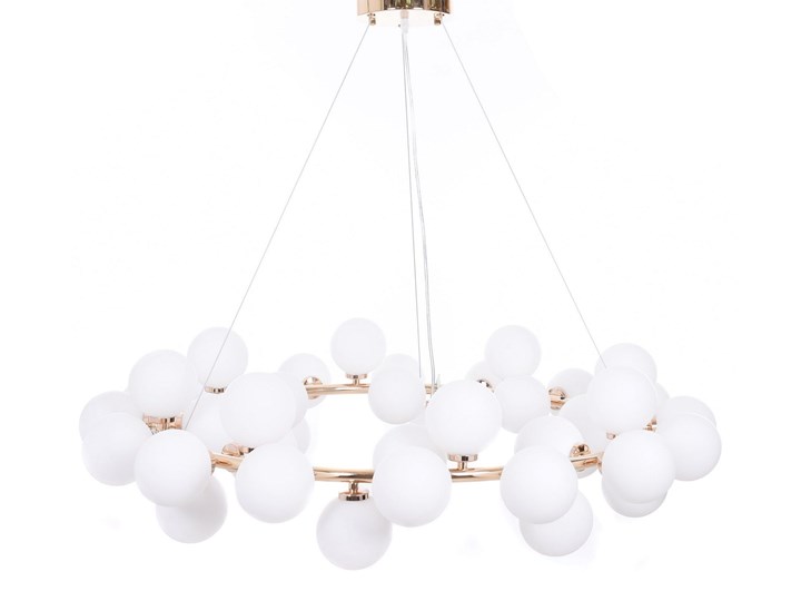 NOWOCZESNA LAMPA WISZĄCA ZŁOTA MARSIADA W40 Metal Lampa z kloszem Szkło Kategoria Lampy wiszące Ilość źródeł światła 40 źródeł