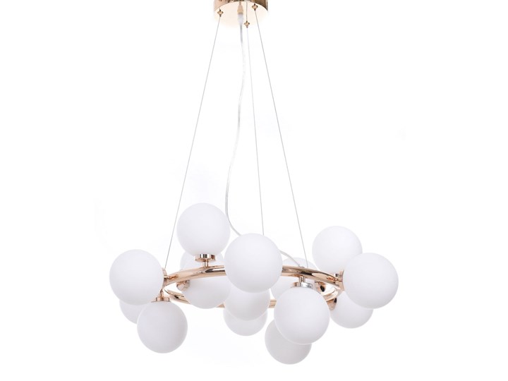 NOWOCZESNA LAMPA WISZĄCA ZŁOTA MARSIADA W15 Szkło Lampa z kloszem Lampa z abażurem Styl Nowoczesny Metal Kolor Złoty