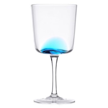 Kieliszek do wody i wina DUKA KROG 350 ml transparentny niebieski szkło