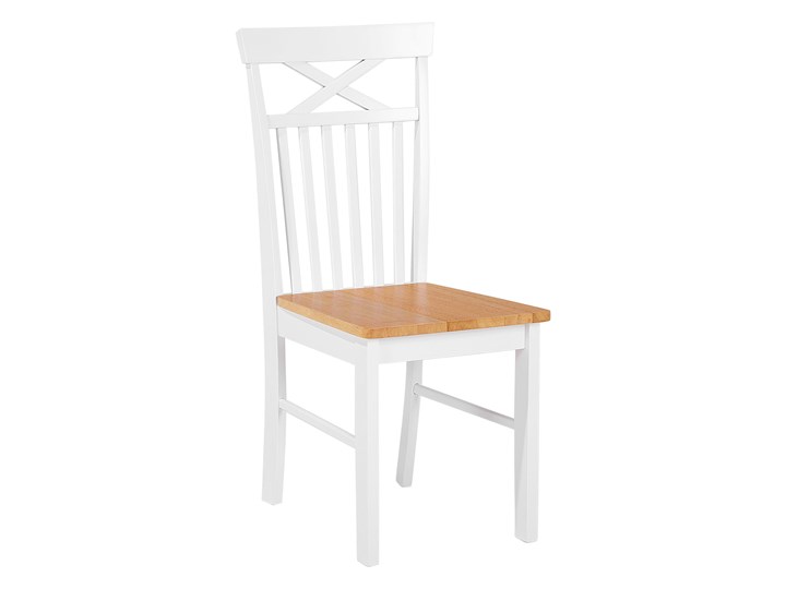 Beliani Zestaw mebli do jadalni 4-osobowy drewniany biały stół 120 x 75 cm 4 krzesła nowoczesny Kategoria Stoły z krzesłami