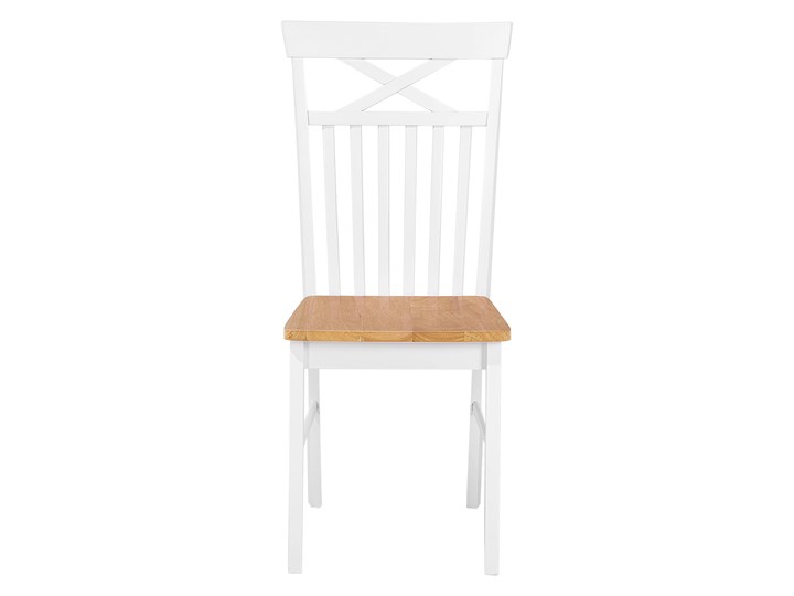 Beliani Zestaw mebli do jadalni 4-osobowy drewniany biały stół 120 x 75 cm 4 krzesła nowoczesny Kategoria Stoły z krzesłami
