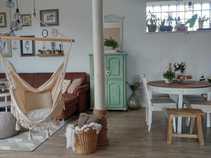 Fotel hamakowy boho, AHC-11 Drewno Kategoria Hamaki Bawełna Krzesło brazylijskie Kolor Szary