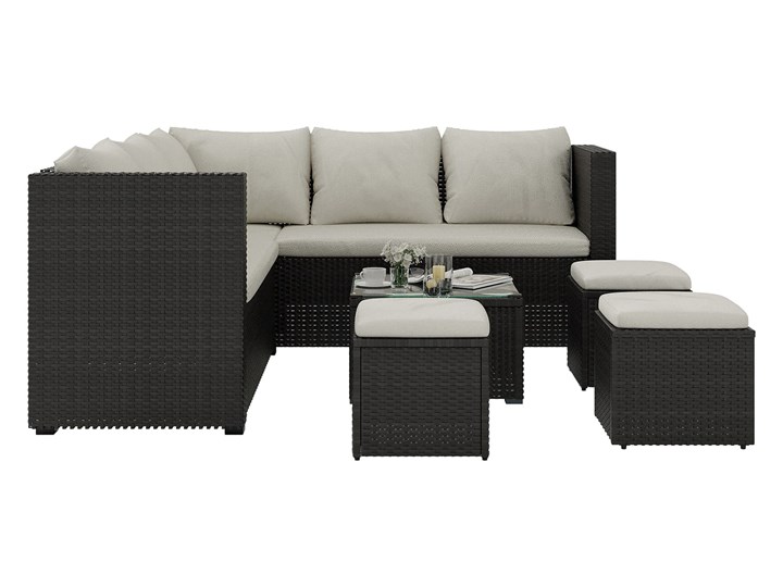 MEBLE OGRODOWE RATTAN 1162S BRĄZ Stal Technorattan Zestawy wypoczynkowe Zestawy kawowe Styl Nowoczesny