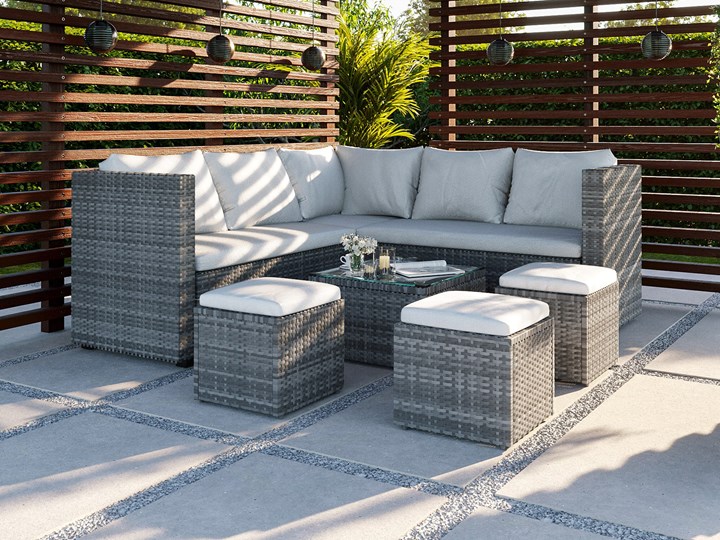 MEBLE OGRODOWE RATTAN 1162S POPIEL Zestawy wypoczynkowe Zestawy kawowe Zestawy modułowe Styl Nowoczesny