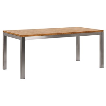 Beliani Stół Ogrodowy Tekowy 180 X 90 Cm Jasne Drewno Grosseto