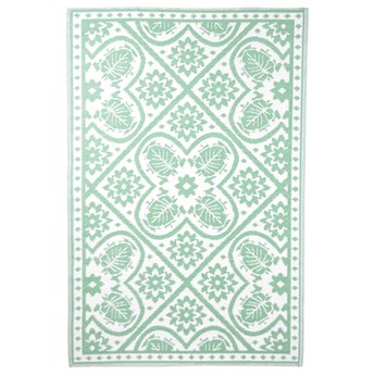 Esschert Design Dywan zewnętrzny, 182x122 cm, wzór biało-zielony