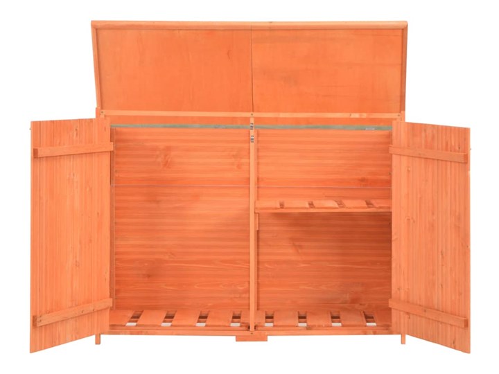 vidaXL Schowek ogrodowy, 120x50x91 cm, drewniany Domki narzędziowe Drewno Kategoria Domki ogrodowe Kolor Pomarańczowy
