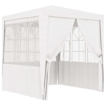 vidaXL Namiot imprezowy ze ściankami, 2,5x2,5 m, biały, 90 g/m²