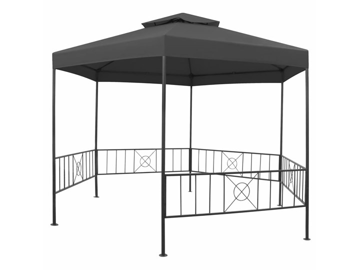 vidaXL Altanka ogrodowa, 323x275x265 cm, antracytowa Długość 3,23 m Szerokość 2,75 m Kolor Czarny