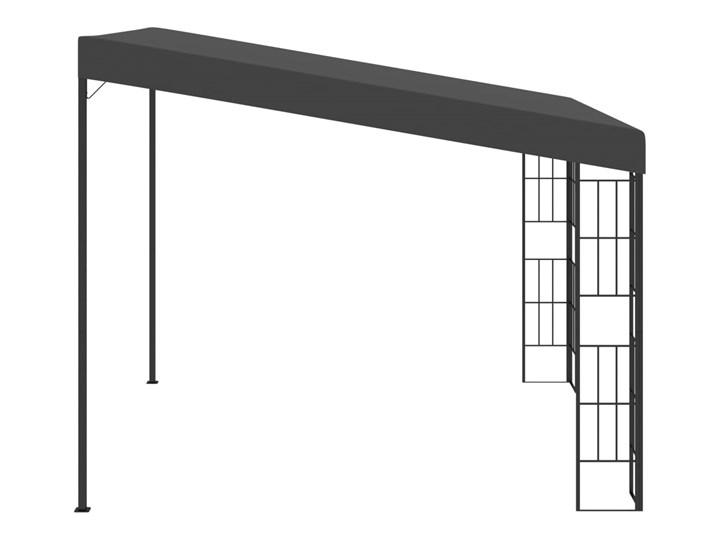 vidaXL Altana przyścienna, 3x3 m, antracytowa, tkanina Wysokość 250 cm Kolor Czarny