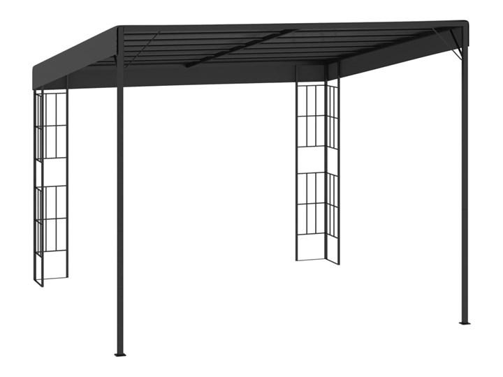 vidaXL Altana przyścienna, 3x3 m, antracytowa, tkanina Wysokość 250 cm Kolor Czarny