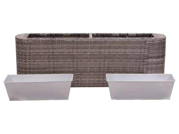 vidaXL Podwyższona donica ogrodowa, 120x24x40 cm, polirattan, szara Owalny Donica balkonowa Kategoria Donice ogrodowe
