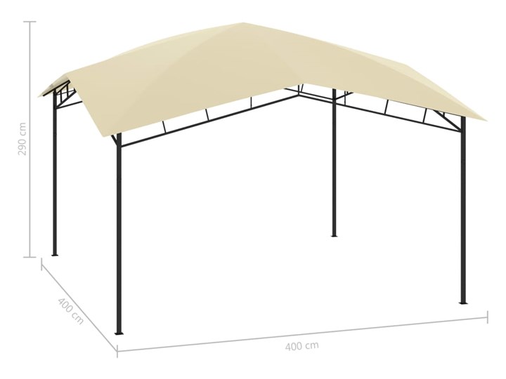 vidaXL Altana ogrodowa, 4x4x2,9 m, kremowa, 180 g/m² Kolor Beżowy Szerokość 4 m Wysokość 290 cm Długość 4 m Kategoria Altany ogrodowe