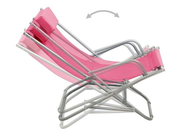 vidaXL Bujane krzesła, 2 szt., stal, różowe Składane Metal Kolor Różowy