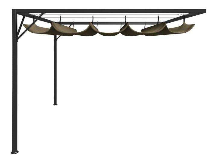 vidaXL Altana przyścienna ze zwijanym dachem, 3x3 m, taupe, 180 g/m² Wysokość 230 cm Kategoria Altany ogrodowe
