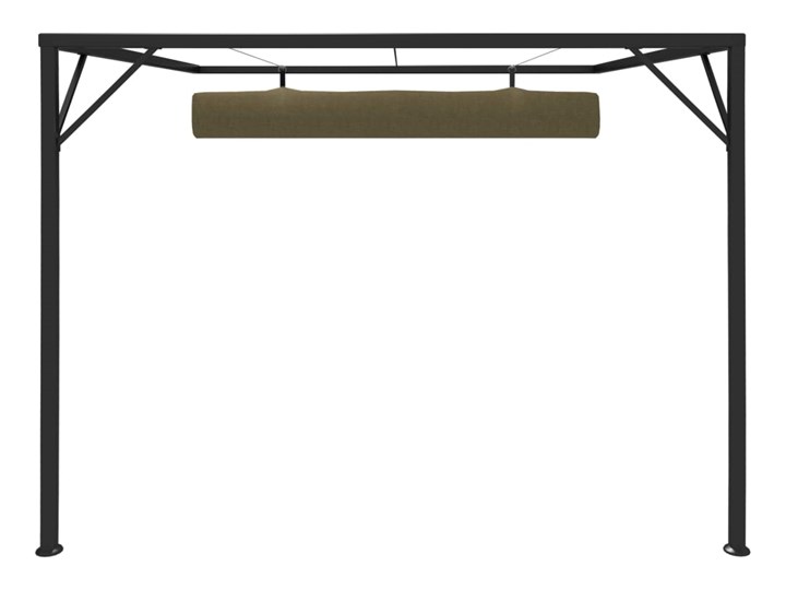 vidaXL Altana przyścienna ze zwijanym dachem, 3x3 m, taupe, 180 g/m² Kategoria Altany ogrodowe Wysokość 230 cm Kolor Czarny