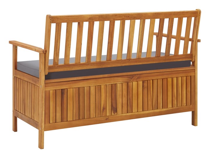 vidaXL Ławka ogrodowa ze schowkiem, 120 cm, lite drewno akacjowe