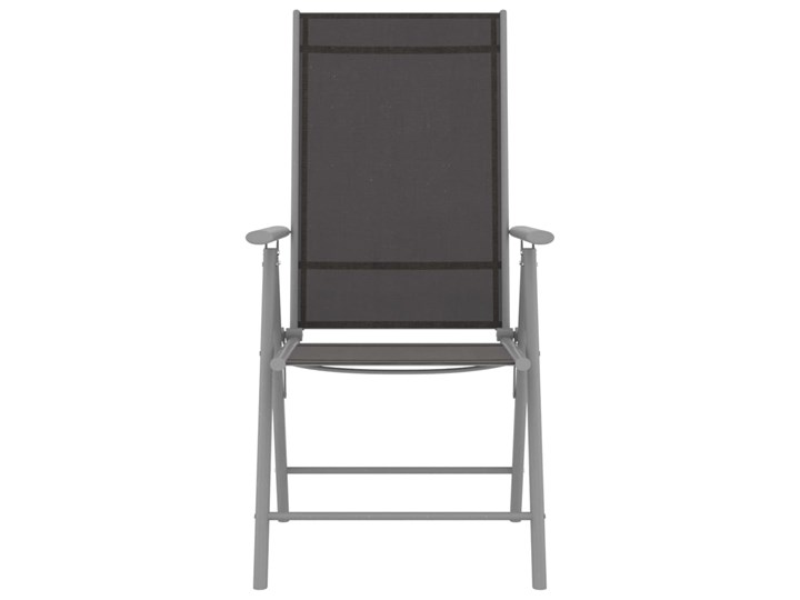 vidaXL Składane krzesła ogrodowe, 2 szt., tkanina textilene, czarne Krzesło składane Aluminium Tworzywo sztuczne Kolor Szary