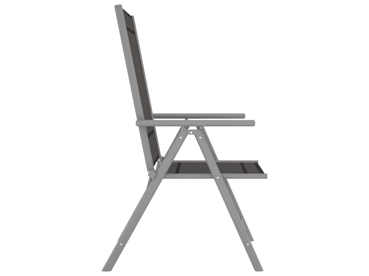 vidaXL Składane krzesła ogrodowe, 2 szt., tkanina textilene, czarne Aluminium Tworzywo sztuczne Krzesło składane Kolor Szary Kolor Czarny