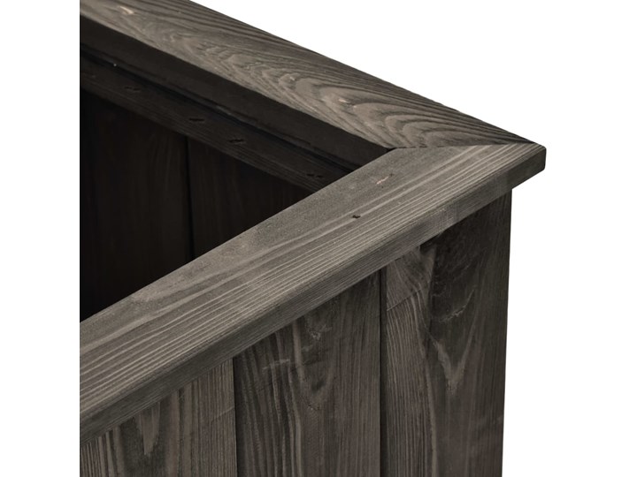 vidaXL Podwyższona donica ogrodowa, szara, 74x32x30 cm, drewno sosnowe Kategoria Donice ogrodowe Prostokątny Donica balkonowa Kolor Czarny