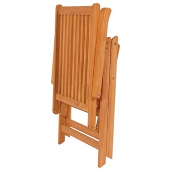 vidaXL Krzesło ogrodowe z poduszkami w liście, lite drewno tekowe