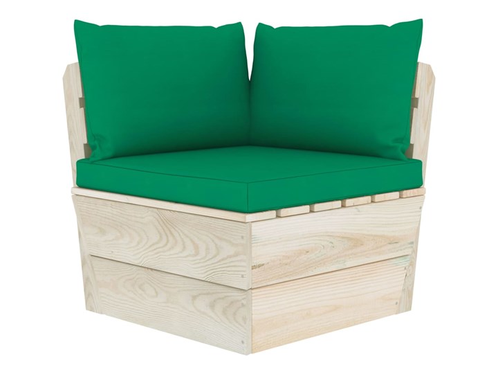 vidaXL 7-cz. ogrodowy zestaw wypoczynkowy z palet, poduszki, świerk Tworzywo sztuczne Zestawy wypoczynkowe Zestawy modułowe Drewno Zawartość zestawu Sofa
