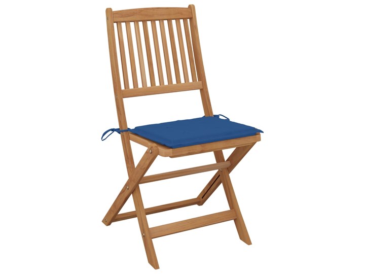 vidaXL Składane krzesła ogrodowe z poduszkami, 6 szt., drewno akacjowe Tworzywo sztuczne Krzesło składane Kolor