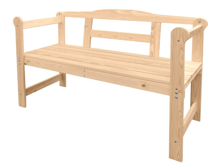 Drewniana ławka ogrodowa Długość 118 cm Drewno Styl Skandynawski