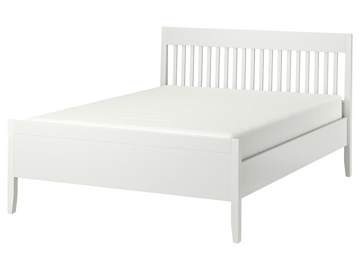 IKEA IDANÄS Rama łóżka, Biały, 140x200 cm Łóżko drewniane Pojemnik na pościel Bez pojemnika