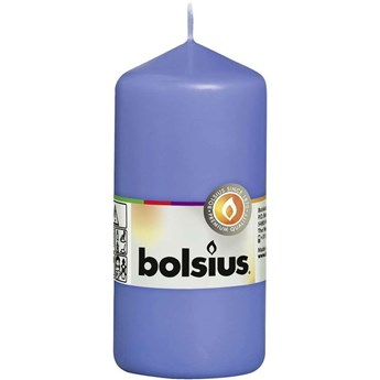 Bolsius świeca bryłowa pieńkowa słupek bezzapachowa 12 cm 120/58 mm - Chabrowy Niebieski