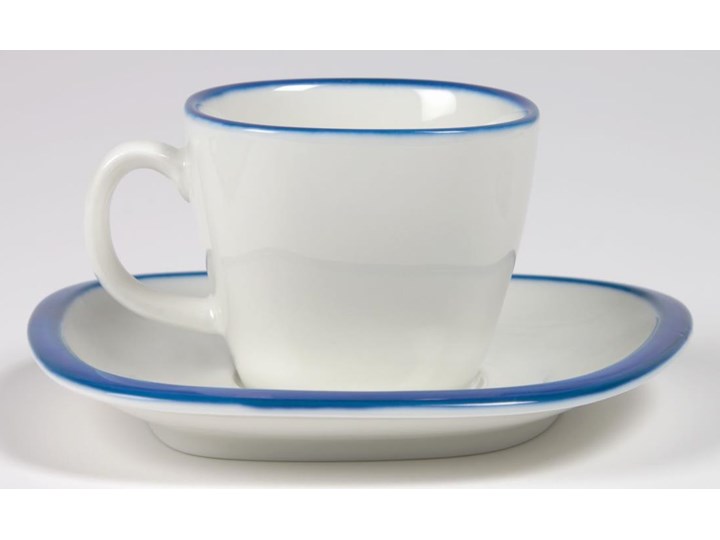 Filiżanka do kawy ze spodkiem Odalin porcelanowa biało-niebieska Filiżanka ze spodkiem Ceramika Filiżanka do espresso Porcelana Kategoria Filiżanki