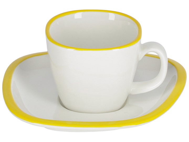 Filiżanka ceramiczna do kawy ze spodkiem biała 13x7 cm