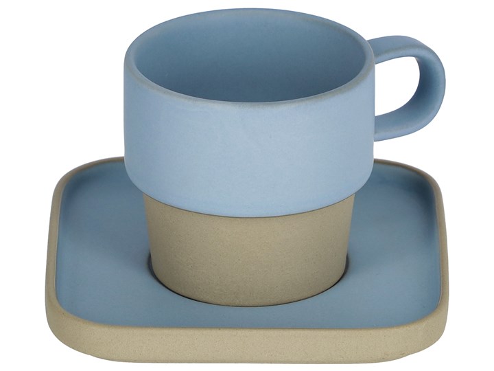 Filiżanka ze spodkiem Midori ceramiczna niebieska Ceramika Kategoria Filiżanki
