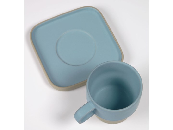 Filiżanka ze spodkiem Midori ceramiczna niebieska Ceramika Kolor Kategoria Filiżanki