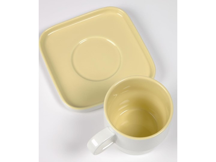 Filiżanka ze spodkiem Midori ceramiczna żółta Ceramika Kategoria Filiżanki Kolor Biały