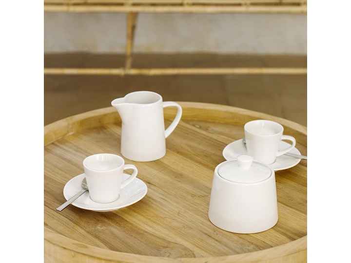 Filiżanka ze spodkiem Pierina porcelanowa biała Kolor Biały Porcelana Kategoria Filiżanki