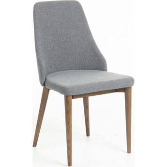 Krzesło tapicerowane szare nogi drewno jesionowe 48x56 cm