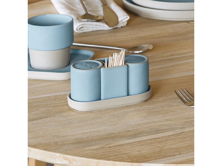 Zestaw Midori pieprzniczka i solniczka ceramiczna niebieska Ceramika Solniczka i pieprzniczka Kategoria Przyprawniki Kolor