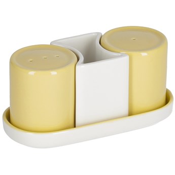 Zestaw solniczka i pieprzniczka ceramiczna żółta