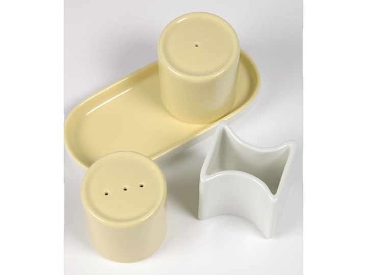 Zestaw Midori solniczka i pieprzniczka ceramiczna żółta Ceramika Kolor Zielony