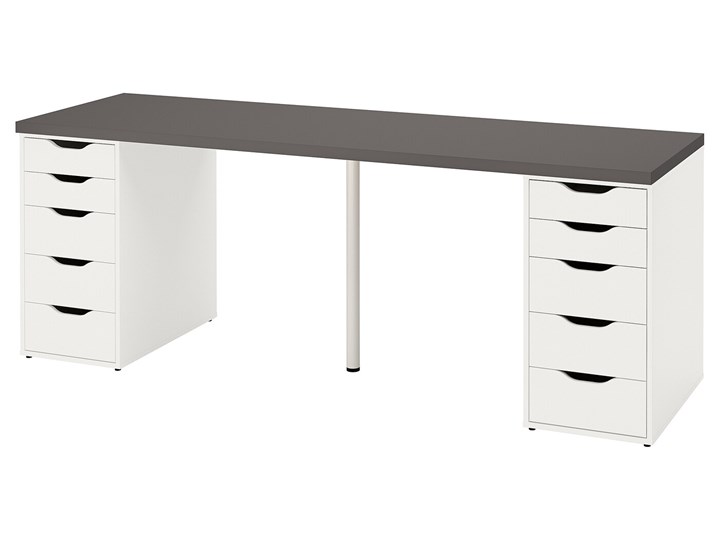 IKEA LAGKAPTEN / ALEX Biurko, Ciemnoszary/biały, 200x60 cm Płyta MDF Stal Biurko tradycyjne Szerokość 200 cm Pomieszczenie Pokój nastolatka