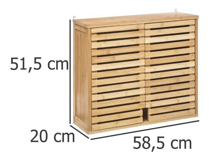 Szafka łazienkowa wisząca SICELA kolor naturalny bambus,5five Simply Smart Szafki Regał Wiszące Wysokość 52 cm Rodzaj frontu Drzwiczki Szerokość 59 cm Głębokość 20 cm Komoda Kategoria Szafki stojące