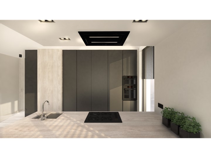 Okap sufitowy Grand Super Slim Black 96 cm Sterowanie Elektroniczne