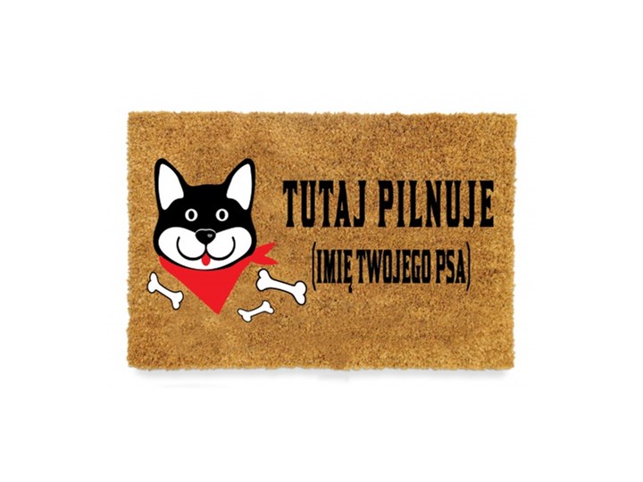 Wycieraczka pod drzwi "TUTAJ PILNUJE twój napis" Włókno kokosowe Kategoria Wycieraczki